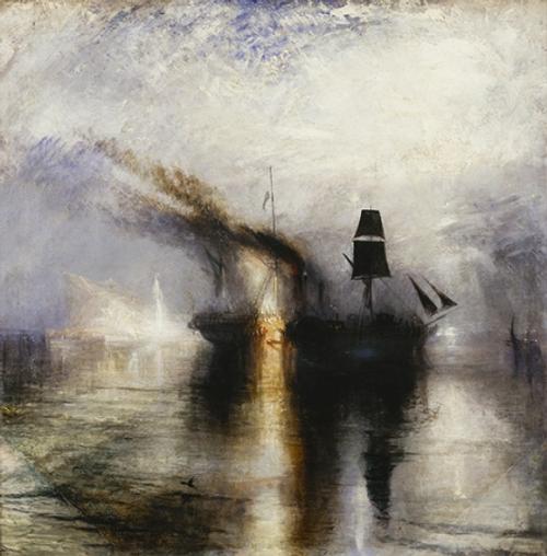 Image result for J.M.W. Turner (1775 – 1851 ). Peace — Burial at Sea , exhibited 1842. Oil on canvas, 34 1/4 x 34 1/8 in.  Tate: Accepted by the nation as part of the Turner  Bequest 1856. Photo © Tate, 2019