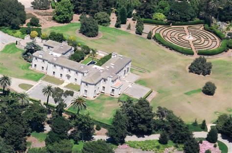 Aerial view of Huguette Clark's Bellosguardo estate click to enlarge