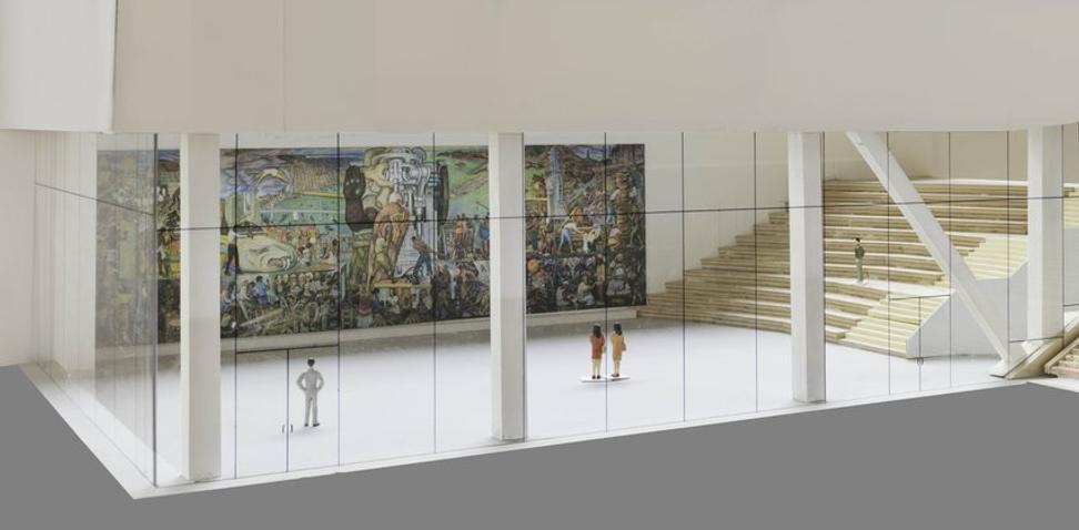 Rendering of Pan American Unity in the Roberts Family Gallery at SFMOMA.  Image: courtesy SFMOMA.