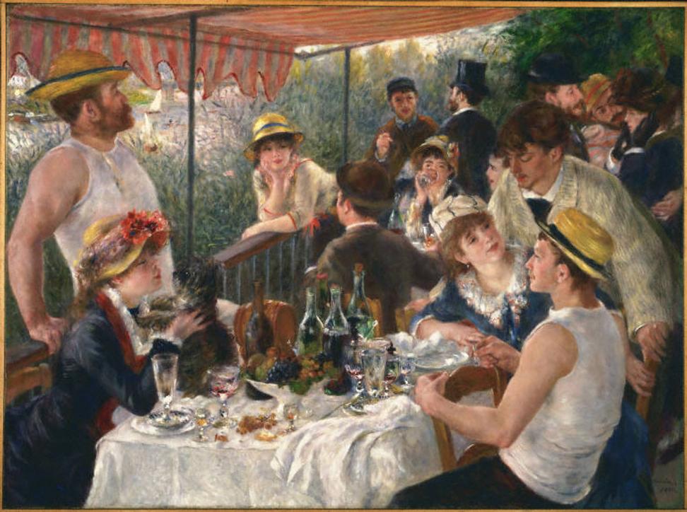 Pierre-Auguste Renoir, Luncheon of the Boating Party, 1880–81.  Oil on canvas, 51 1/4 x 69 1/8 in.  The Phillips Collection, Washington, DC, Acquired 1923