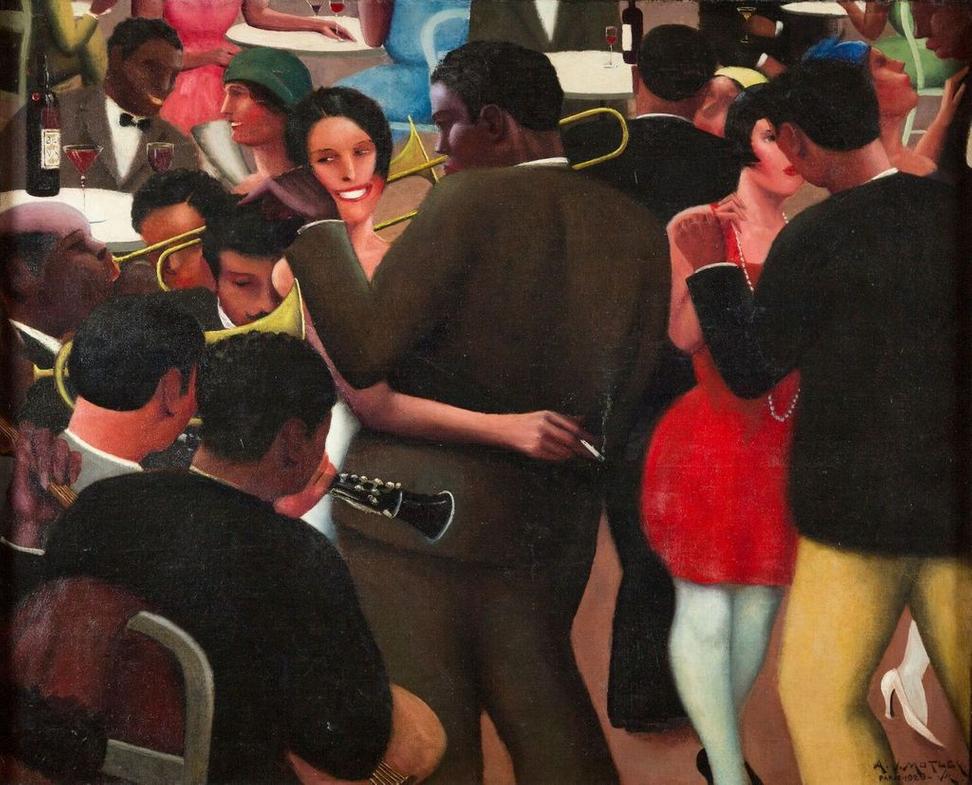 Blues, 1929.  Archibald J.  Motley Jr.  (American, 1891–1981).  Oil on canvas; 91.4 x 106.7 cm.  Collection of Mara Motley, MD, and Valerie Gerrard Browne.  © Valerie Gerrard Browne / Chicago History Museum / Bridgeman Images