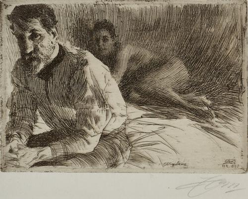 Anders Leonard Zorn (Swedish/American, 1860-1920), Augustus Saint Gaudens II, 1897, etching, 5 ½ by 7 ⅞ inches, Estimate: $3,000-$5,000
Copley Fine Art Auctions, www.copleypreview.com