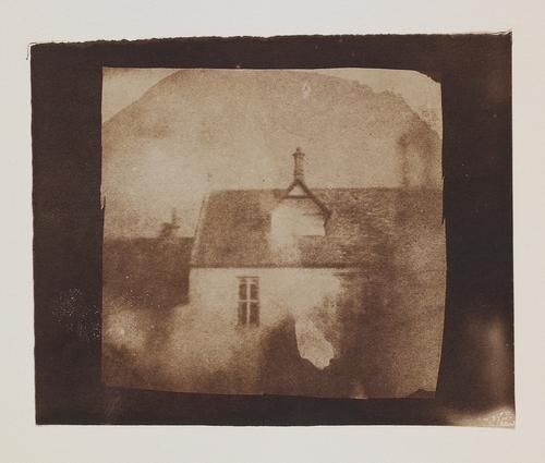 William Henry Fox Talbot (English, 1800-1877). Stable roofline, northeast courtyard, Lacock Abbey, September 1840. Salt print from a calotype negative, 8.0 x 8.2 cm