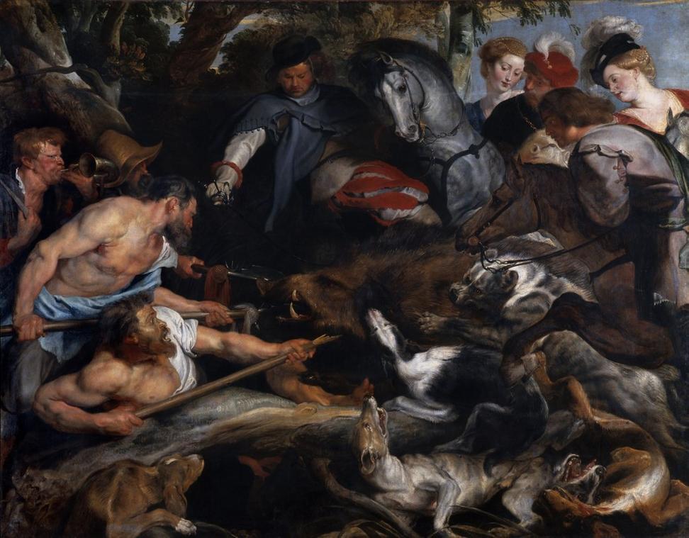 Peter Paul Rubens (Flemish, 1577–1640) Boar Hunt, ca.  1615/1617.  Oil on canvas, 98 7/16 X 126 in.  (250 x 320 cm).  Musée des Beaux-Arts, Marseille, France, Inv.  BA103 Photo: Jean Bernard.  © RMN-Grand Palais / Art Resource, NY 